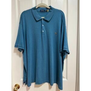 Polo Ralph Lauren 3XB 3XL Blue Polo Shirt Pony Short Sleeve Men’s Preppy Classic